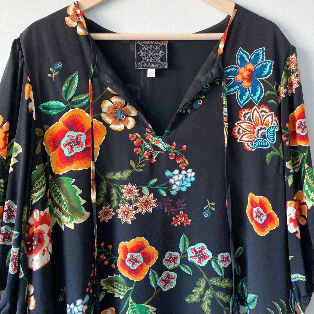 JOHNNY WAS Zorya Printed Floral Mini Dress Size L - Picture 7 of 16